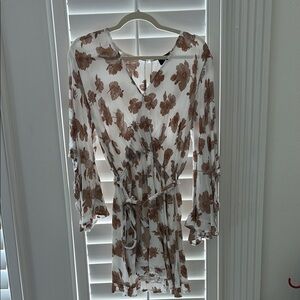 Floral Wrap Dress with Bell Sleeves